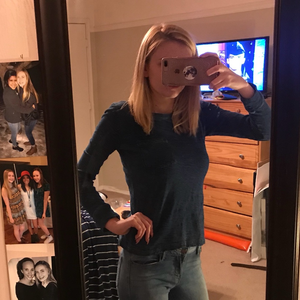 denim blue soft long sleeve shirt from forever 21